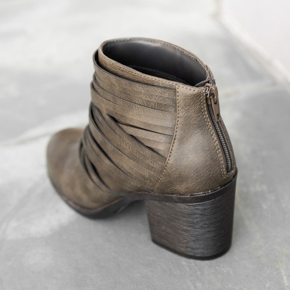 Strappy Slit Booties